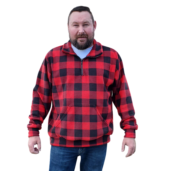 Adult 1/4 Zip Buffalo Plaid Pullover